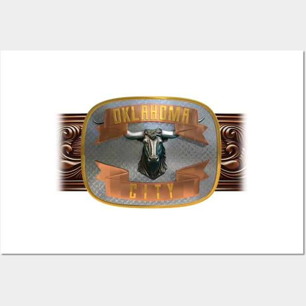 Oklahoma City, Oklahoma Western/Cowboy Belt Buckle Wall Art by DonDota